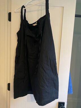 Deiji Black Sleeveless Cotton Sundress